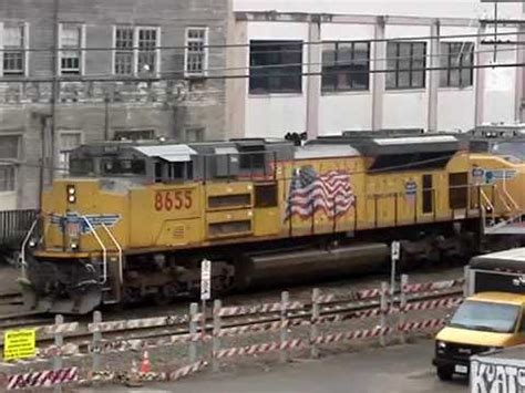 Union Pacific Freight Train Ready To Enter The Albina Train Yard In