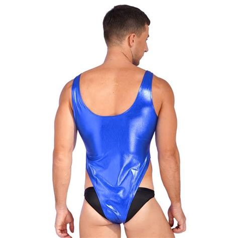 Iixpin Homme Bodysuit M Tallique Sexy Brillant Lingerie Wetlook Costume