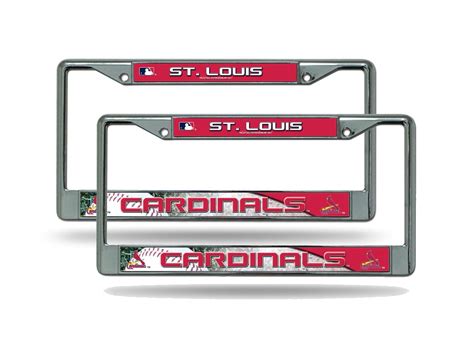 St Louis STL Cardinals (Set of 2) Chrome Metal License Plate Frames ...