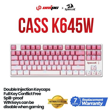 Redragon Cass Rgb Wired Mechanical Gaming Keyboard K W Gb Rgb Pink