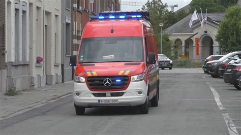 Brandweer Politie Ambulances Met Spoed Naar En Van Verschillende