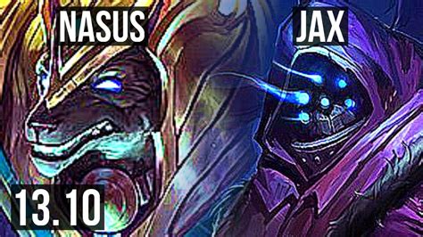 Nasus Vs Jax Top 1124 Godlike Kr Diamond 1310 Youtube