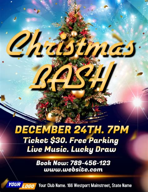 Christmas Bash Party Flyer Template Postermywall