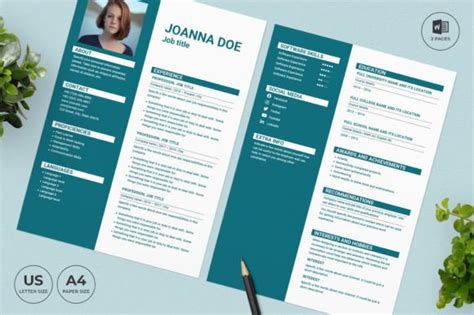 Hotel Resume Template Cv Graphic By Amber Graphics · Creative Fabrica