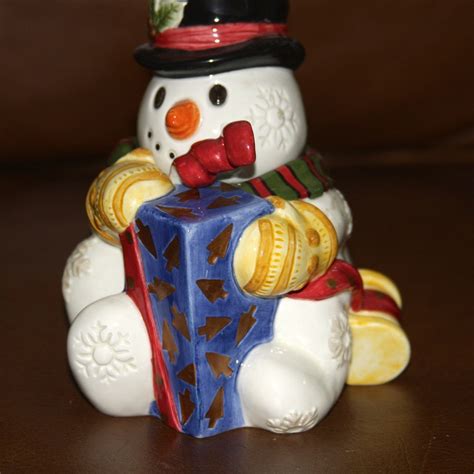 Vintage Fritz And Floyd Snowman Sugar Bowl With Spoon Etsy