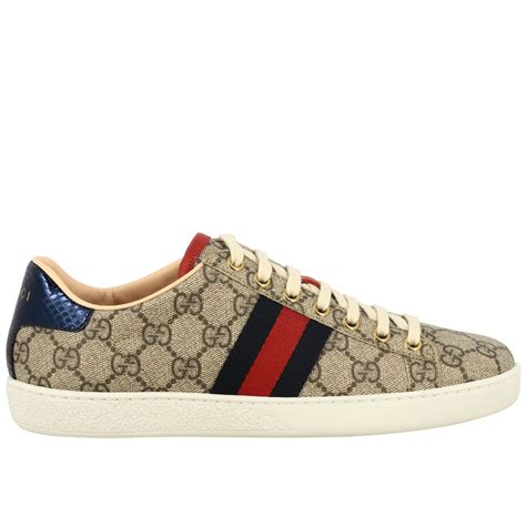 Gucci New Ace Sneakers Aus Gg Supreme Leder Mit Webb Ndern Beige