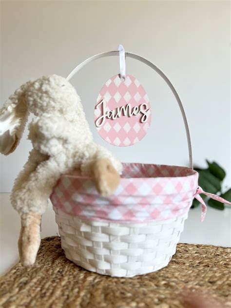 Personalized Easter Basket Easter Gift Easter Basket Name Tag Easter