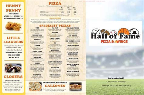 Online Menu of Hall of Fame Pizza & Wings Restaurant, Eldridge, Iowa ...