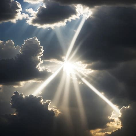 Premium AI Image Rays Of Bright Light Break Through The Dark Clouds