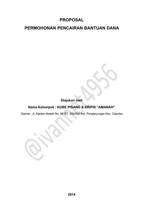 Pdf Proposal Permohonan Pencairan Bantuan Dana Dokumen Tips