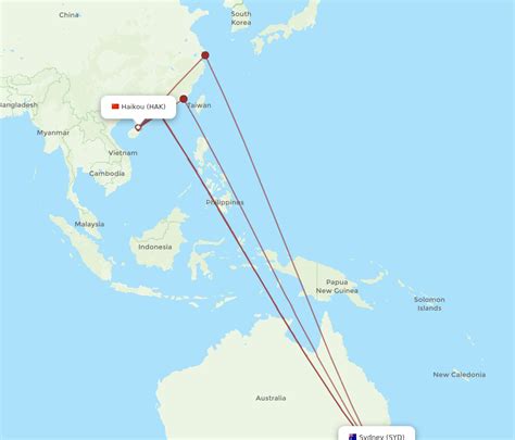 All Flight Routes From Haikou To Sydney HAK To SYD Flight Routes