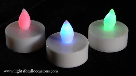 Colored Led Tea Lights Flickering Red Blue And Green Demo Youtube