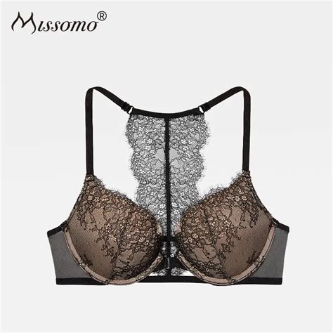 Buy Missomo Woman Solid Black Bra Sexy Lace Floral