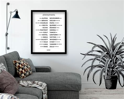 Alpha Bravo Charlie Alphabet With Morse Code Phonetic Alphabet Wall Art