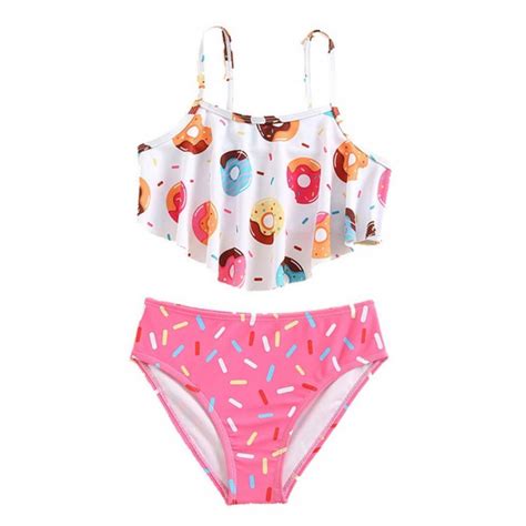 Silvercell Girls Swimsuit Two Pieces Bikini Set Ruffle Bathing Suits