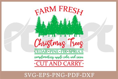 Farm Fresh Christmas Trees Svg Cut File Graphic By Craftdesignstore