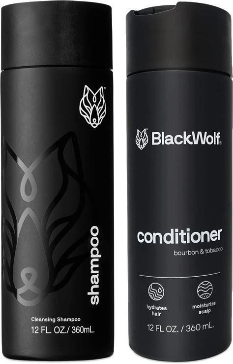 Black Wolf Everyday Mens Shampoo And Conditioner Set 12 Fl Oz Charcoal Powder