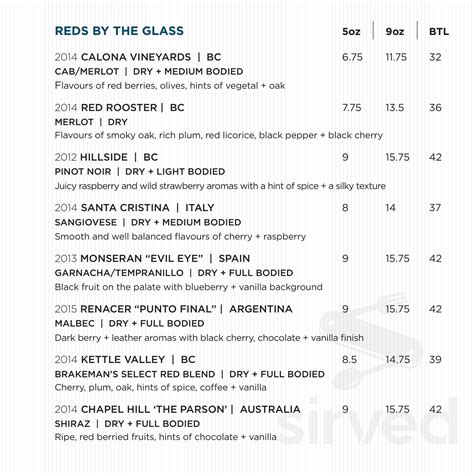 Med Grill Royal Oak menu in Victoria, British Columbia, Canada