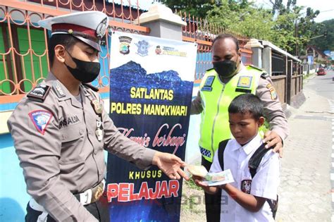 Kampanye Tertib Berlalu Lintas Satlantas Sasar Pelajar Di Manokwari