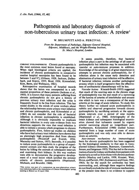 Pathogenesis And Laboratory Diagnosis Of Non Tuberculous Urinary Tract