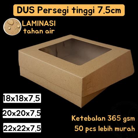 Jual Box Dus Dos Kotak Kemasan Kraft Window Dus Kraft Coklat X X