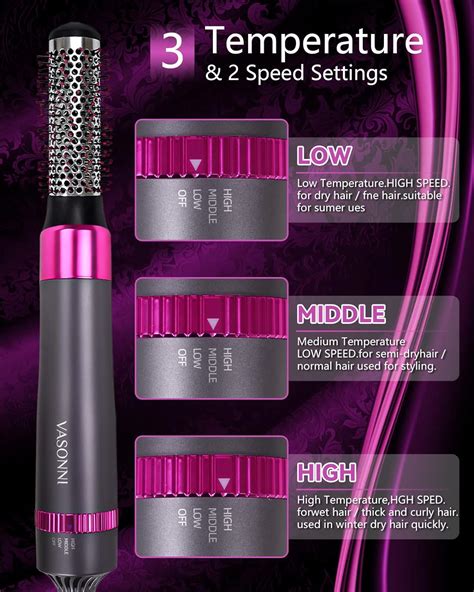 In Hair Dryer Brush Negative Ion Electric Hot Air Blow Dryer Brush Comb Detachable And