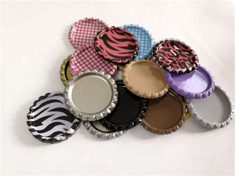 Bihaiyuan Accessories 25mm Inside Colored Flattened Bottle Caps Flat Bottle Caps For Diy Crafts