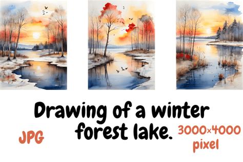 Drawing of a Winter Forest Graphic by Olivia arts · Creative Fabrica