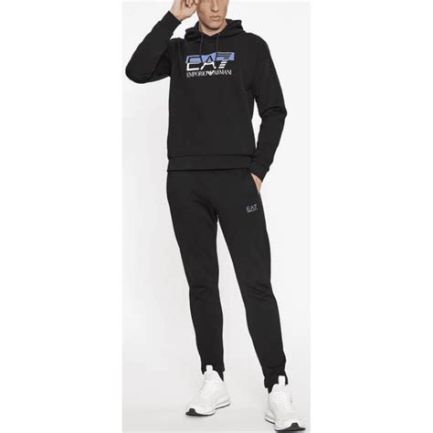 Emporio Armani Ea7 Graphic Logo Hooded Black Tracksuit Clothing From N22 Menswear Uk