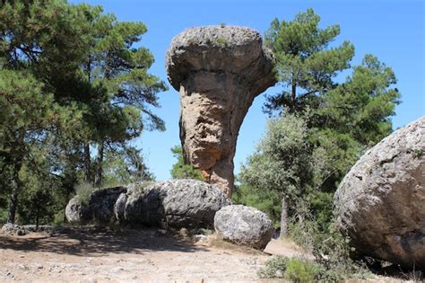 Formación geológica en la ciudad encantada de cuenca en castilla la