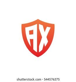 Initial Letters Ax Shield Shape Red Stock Vector Royalty Free