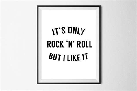 It S Only Rock N Roll Wall Art Print Rock Poster Quote Gallery Wall