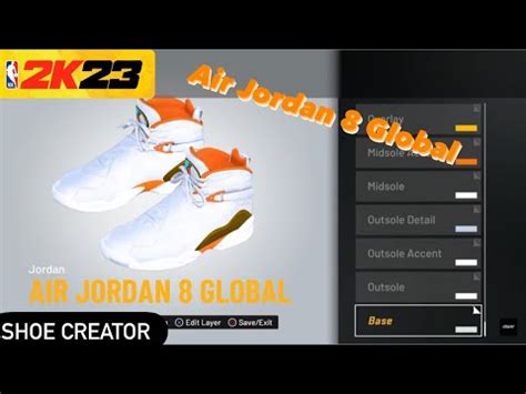 How To MAKE Air Jordan 8 Global In NBA 2k23 Shoe Creator YouTube