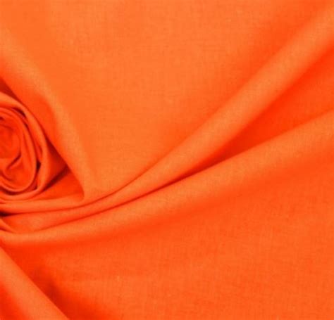 Tissu Cretonne Coton Uni Orange Papin Tissus