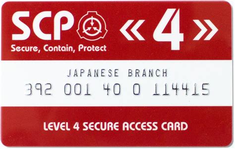 Level 4 Scp Foundation Secure Access Card Level 4 Buy Online At