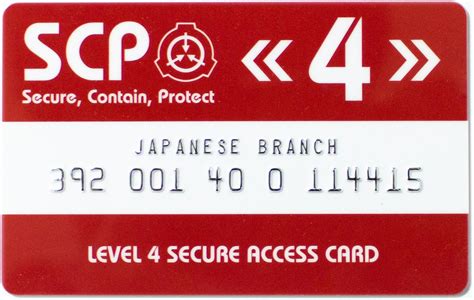 Scp Foundation Secure Access Card Level 4 Amazonit Giochi E Giocattoli