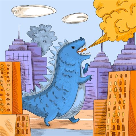 Vectores E Ilustraciones De Godzilla Dibujo Para Descargar Gratis Freepik