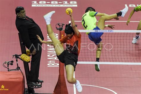 Sepak Takraw Penyisihan Quadrant Putri Indonesia Vs Myanmar Antara Foto