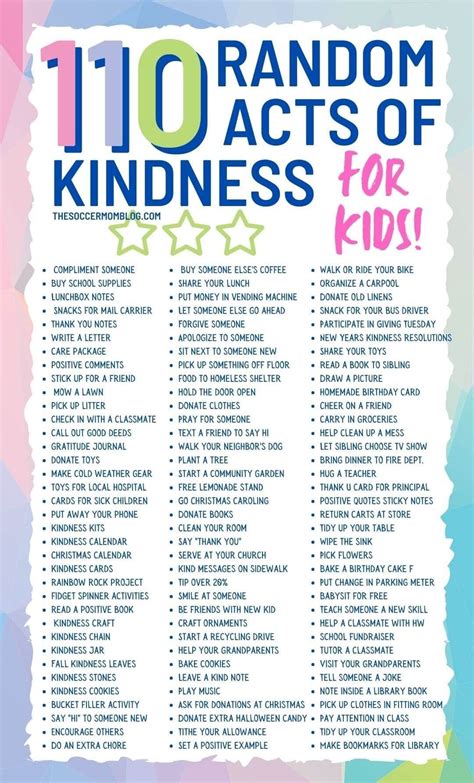 110 Random Acts Of Kindness For Kids The Ultimate List Kindness