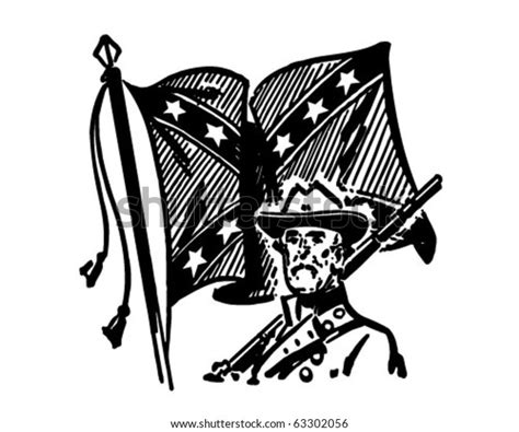 Confederate Flag Retro Clipart Illustration Vetor Stock Livre De Direitos 63302056 Shutterstock