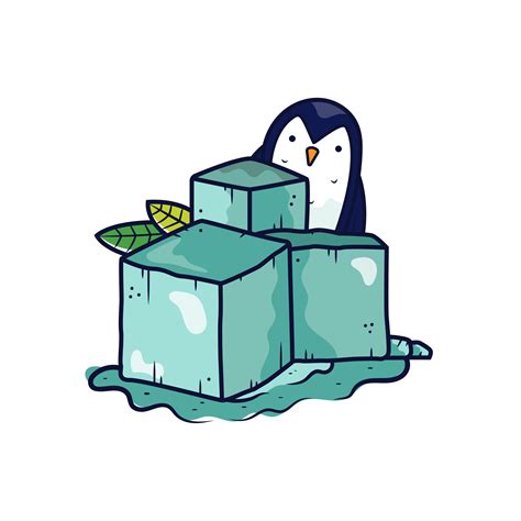 Cubo De Hielo Vector De Dibujos Animados Vector En Vecteezy