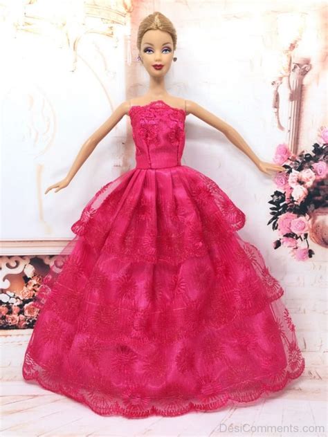 Nice Barbie Doll Wearing Red Dress Image Desi Comments