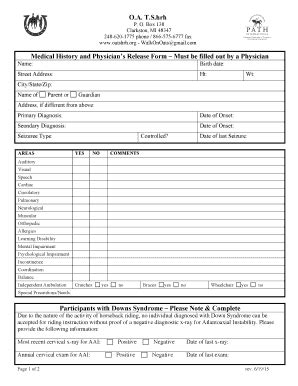 Fillable Online OATS Physician S Form 6 19 15 Doc Fax Email Print