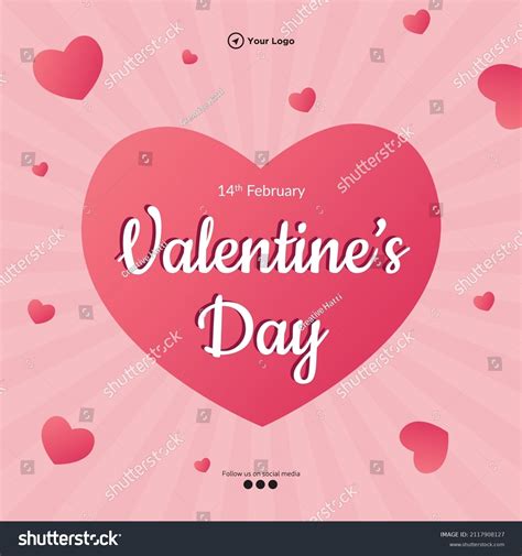 Happy Valentines Day Celebration Banner Design Stock Vector Royalty