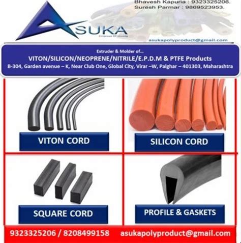 Black Viton Rubber Cord Packaging Type Roll At Rs Meter In Vasai