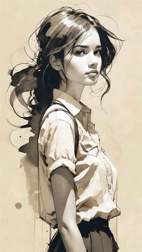 Pin By Pajaritito On Sketches Portrait Female Portraits Digital Art Illustration