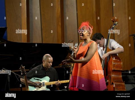 Cecile Mclorin Salvant And Her Band Playing Live Concert At The