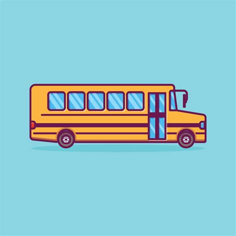 School Bus Cartoon Icon Illustration Vector Art At Vecteezy