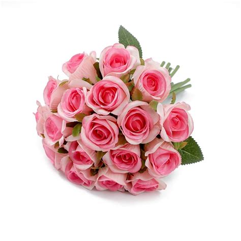 Pcs Fake Flower Bouquet Rose Flower Bouquet Simulated Rose Bunch Faux