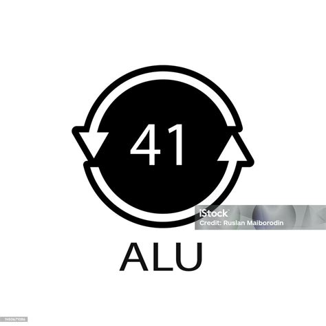 Aluminium Recycling Symbol Alu 41 Vector Illustration Stock